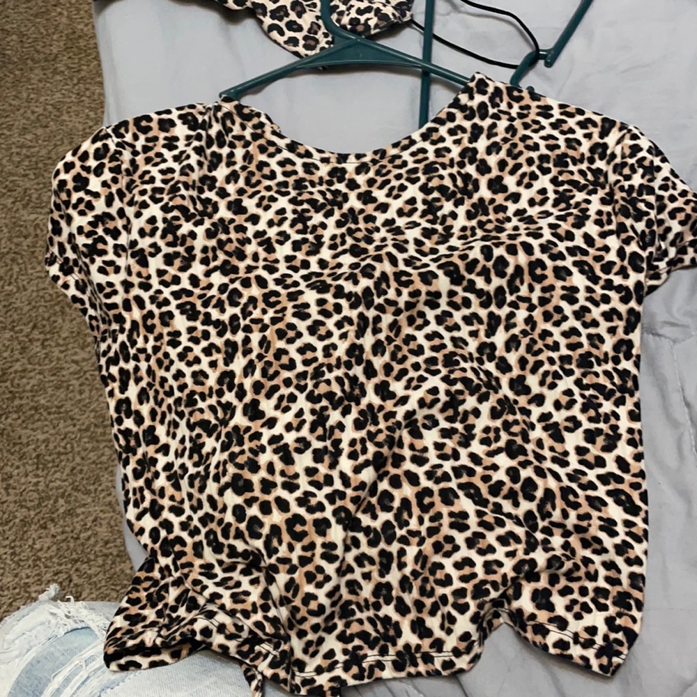 Cheetah print crop top with beautiful back